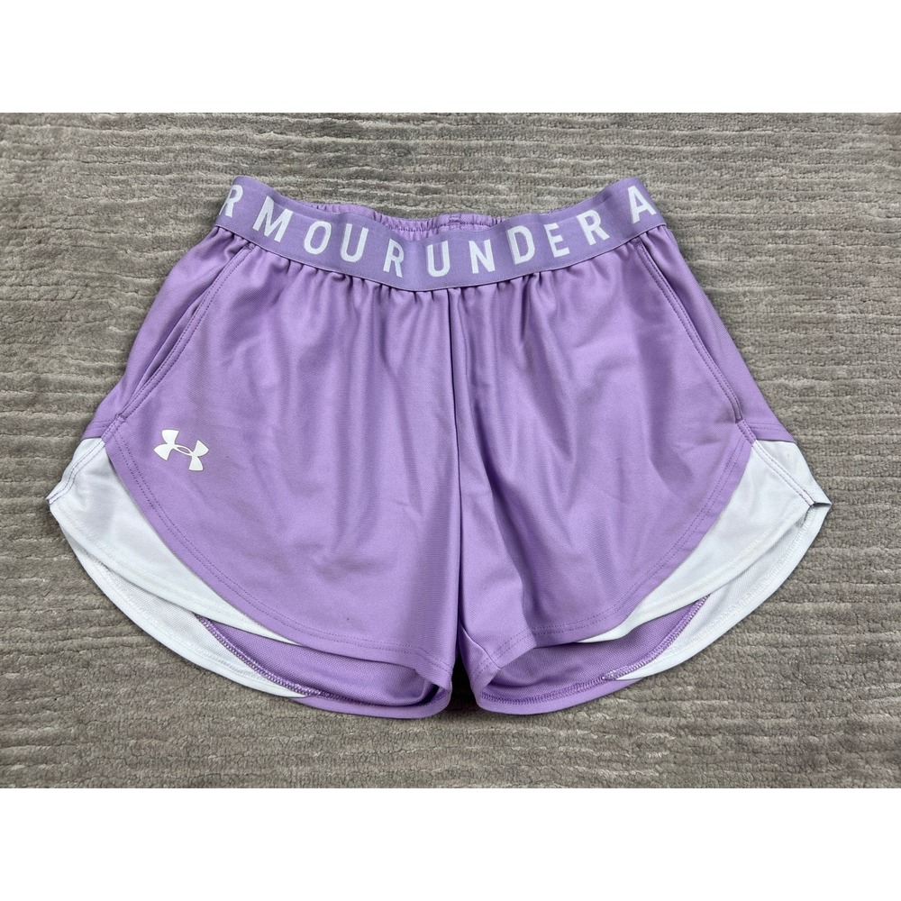 Under Armour Shorts Womens XS Purple HeatGear Athletic Running Loose Fit Branded